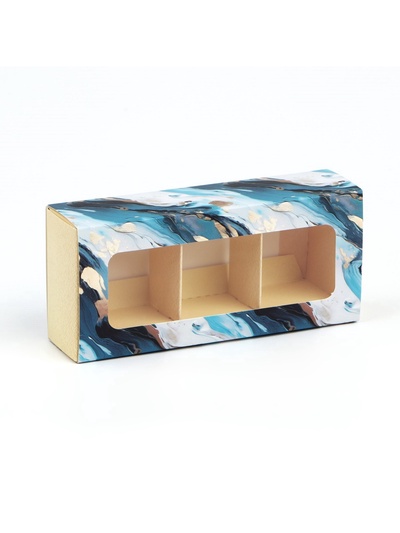 Коробка под 3 конфеты с ячейками «Акварель», 13.3×3.3×5.8 см