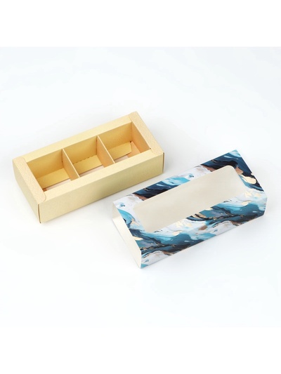 Коробка под 3 конфеты с ячейками «Акварель», 13.3×3.3×5.8 см