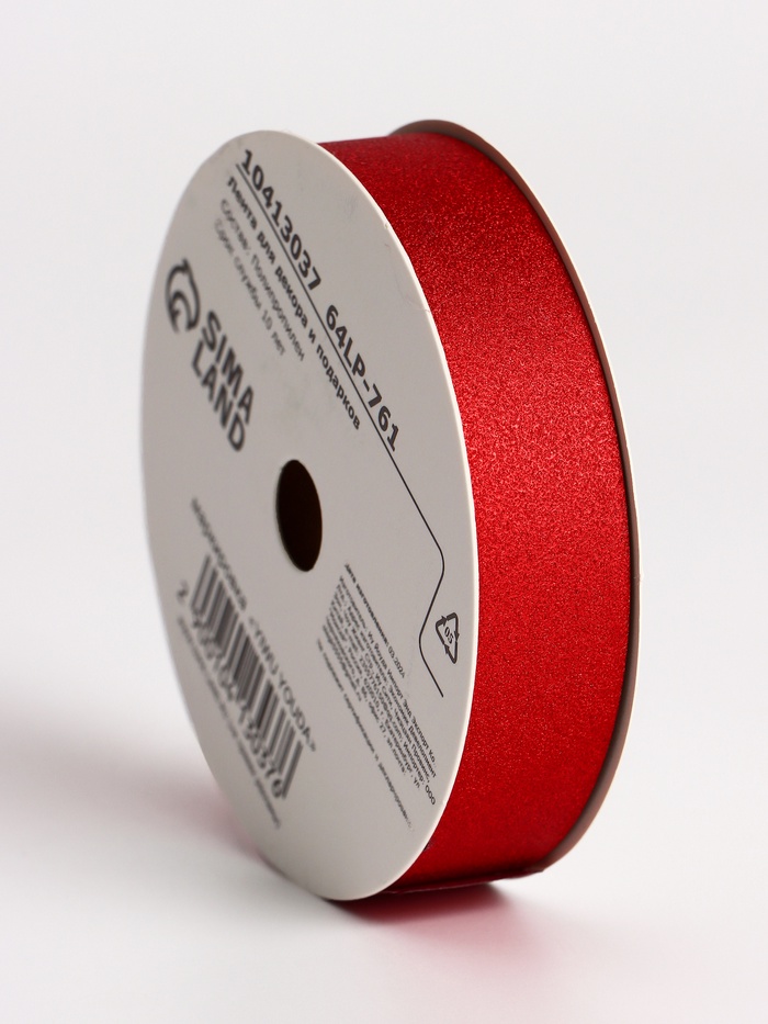 Лента «ТИФФАНИ» для декора и подарков, красная, 2 см × 50 м - Фото 1