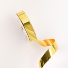 Лента для декора и подарков, "Металлик", золото, 2 см х 50 м - Фото 2