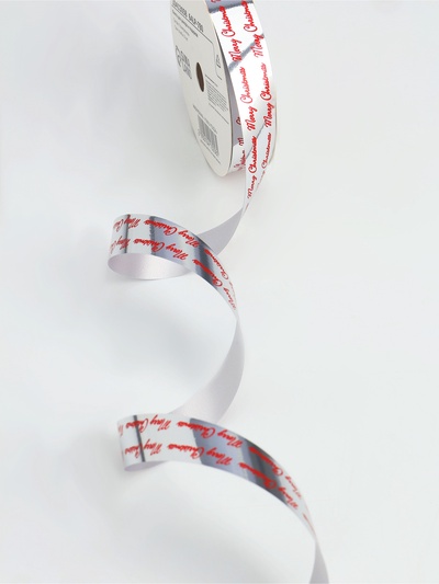 Лента для декора и подарков новогодняя, «С рождеством», красная, 2 см × 50 м