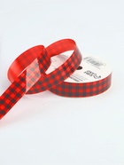 Лента для декора и подарков, «Клетка», красный, 2 см × 50 м - Фото 3