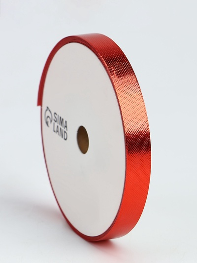 Лента для декора и подарков «Металл», 1.2 см × 45 м, красная