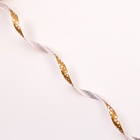 Лента для декора и подарков новогодняя «Снежинки», 1.2 см × 45 м, золотая. - Фото 3