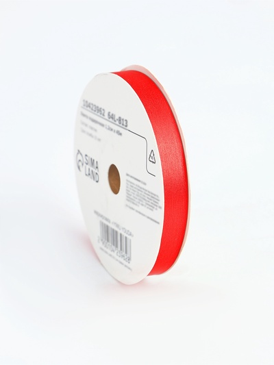 Лента для декора и подарков «Шелк», 1.2 см × 45 м, красная
