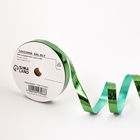 Лента пластиковая "Звездочки глянец", 1,2см х 45м, зелёный - Фото 1