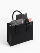 Сумка женская тоут TEXTURA на молнии, 29×10×25 см, однотонная, чёрная - Фото 12