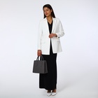 Сумка тоут TEXTURA, с длинным ремнем, средний размер, 29×10×25 см, однотонная, серая - Фото 7