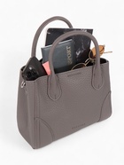 Сумка женская тоут TEXTURA на молнии, 25×7×21 см, однотонная, серая - Фото 13