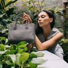 Сумка женская тоут TEXTURA на молнии, 25×7×21 см, однотонная, серая - Фото 3