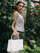 Сумка женская тоут TEXTURA на молнии, 25×7×21 см, однотонная, белая - Фото 17