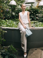 Сумка женская тоут TEXTURA на молнии, 25×7×21 см, однотонная, голубая - Фото 18