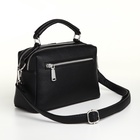 Сумка женская саквояж на молнии, 23×14×10 см, чёрная - Фото 4