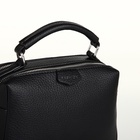 Сумка женская саквояж на молнии, 23×14×10 см, чёрная - Фото 6