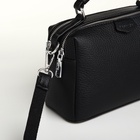 Сумка женская саквояж на молнии, 23×14×10 см, чёрная - Фото 7