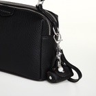 Сумка женская саквояж на молнии, 23×14×10 см, чёрная - Фото 8