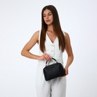 Сумка женская саквояж на молнии, 23×14×10 см, чёрная - Фото 9