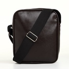 Сумка кросс-боди мужская на молнии, 3 наружных кармана, 18×9.5×15.5 см, коричневая - Фото 6