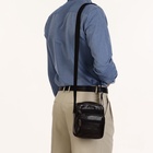 Сумка кросс-боди мужская на молнии, 3 наружных кармана, 18×9.5×15.5 см, коричневая - Фото 8