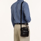 Сумка кросс-боди мужская на молнии, 3 наружных кармана, 18×9.5×15.5 см, коричневая - Фото 2