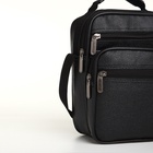 Сумка кросс-боди мужская на молнии, 3 наружных кармана, 21.5×10×17 см, чёрная - Фото 5