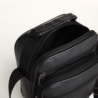 Сумка кросс-боди мужская на молнии, 3 наружных кармана, 21.5×10×17 см, чёрная - Фото 7