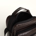 Сумка кросс-боди мужская на молнии, 3 наружных кармана, 21.5×10×17 см, коричневая - Фото 7