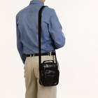 Сумка кросс-боди мужская на молнии, 3 наружных кармана, 21.5×10×17 см, коричневая - Фото 8