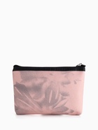 Косметичка на молнии плоская, с принтом, розовая - Фото 3