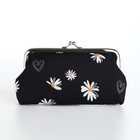 Косметичка женская на фермуаре, маленькая, с принтом, чёрная - Фото 3