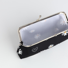 Косметичка женская на фермуаре, маленькая, с принтом, чёрная - Фото 2