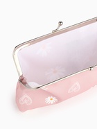Косметичка женская на фермуаре, маленькая, с принтом, розовая - Фото 2