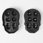 Форма для льда Доляна «Черепа», силикон, 6 ячеек, 18×12×3.5 см, чёрная - Фото 4