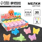 Мелки цветные для рисования на асфальте «Бабочка», 6 цветов, фасовка по 30 шт. - Фото 1