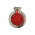 Кран угловой ZEIN engr, 1/2" × 1/2", кран-букса латунь/керамика, нерж. сталь, сатин/красный - Фото 4