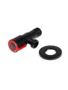 Кран угловой ZEIN engr, 1/2" х 1/2", кран-букса латунь/керамика, нерж.сталь, черный/красный - Фото 5