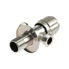 Кран двойной ZEIN engr, 1/2" × 1/2", один вентиль, кран-букса керамика, нерж. сталь, сатин - Фото 3