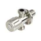 Кран двойной ZEIN engr, 1/2" × 1/2", один вентиль, кран-букса керамика, нерж. сталь, сатин - Фото 4