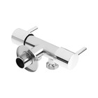 Кран двойной ZEIN engr, 1/2" × 1/2", два вентиля, кран-букса керамика, нерж. сталь, хром - Фото 3