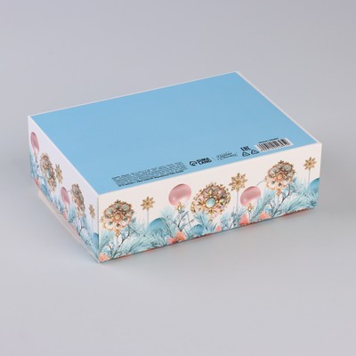 Коробка подарочная новогодняя складная «С Новым годом» 16.5×12×5 см