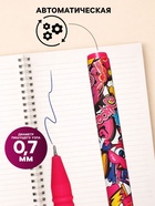 Ручка шариковая Vinson, синий стержень, узел 0.7 мм, на масляной основе, розовый корпус с рисунком - Фото 2