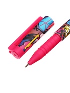 Ручка шариковая Vinson, синий стержень, узел 0.7 мм, на масляной основе, розовый корпус с рисунком 10534422