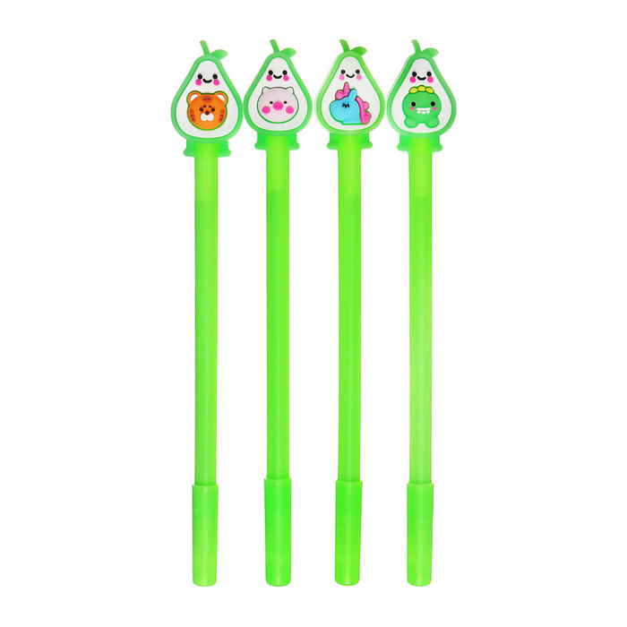 Ручка-прикол Calligrata «Авокадо», чёрный стержень, гелевая, МИКС - Фото 1