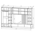 Стенка в гостиную «Лиза», 3400×550×2150 мм, цвет сатин/анкор белый - Фото 2