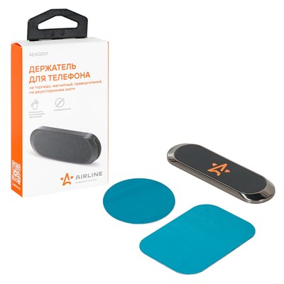 Держатель для телефона на торпеду Airline, магнитный, прямоугольный, на двухстороннем скотче