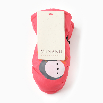 Варежки для девочки MINAKU «Снеговик», розовые, размер 18