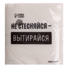 Салфетки бумажные однослойные "Не стесняйся-вытирайся", 24х24 см, набор 20 шт. 10680541 - фото 367830