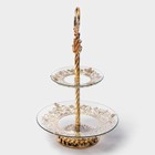 Этажерка-фруктовница круглая «Расцвет», 2 яруса, d=18/29 см, h=48 см, стекло - Фото 2