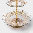 Этажерка-фруктовница круглая «Расцвет», 2 яруса, d=18/29 см, h=48 см, стекло - Фото 4