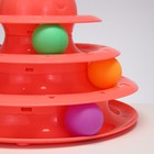 Игровой комплекс «Пижон» для кошек с 3 шариками, 24.5×24.5×13 см, розовый - Фото 3